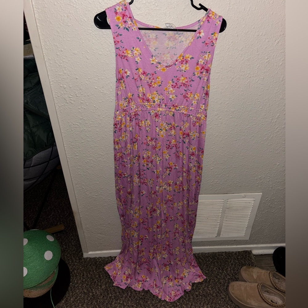 Olive & Oak Pink Floral Sleeveless Dress XL